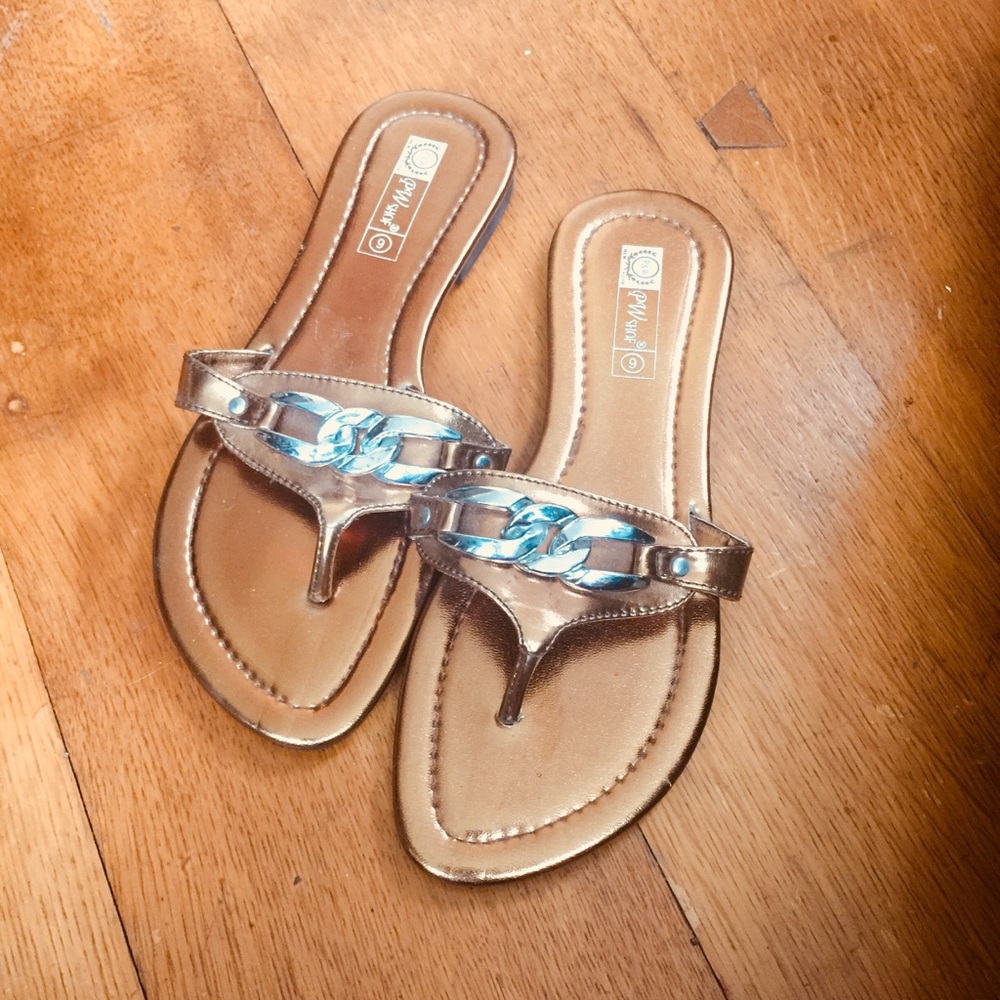 Shiny Gold Sandals