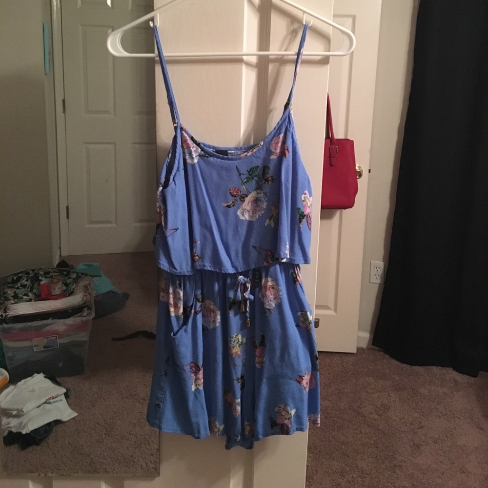 Blue floral romper