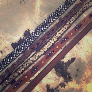 Five Leather & Fabric Hollister Belts