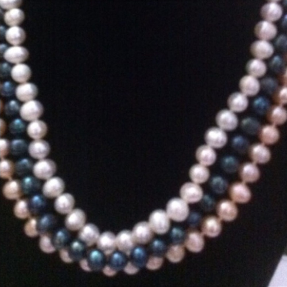 Pearls double knotted.