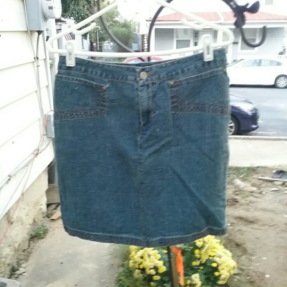 For Joseph linen denim blue mini skirt
