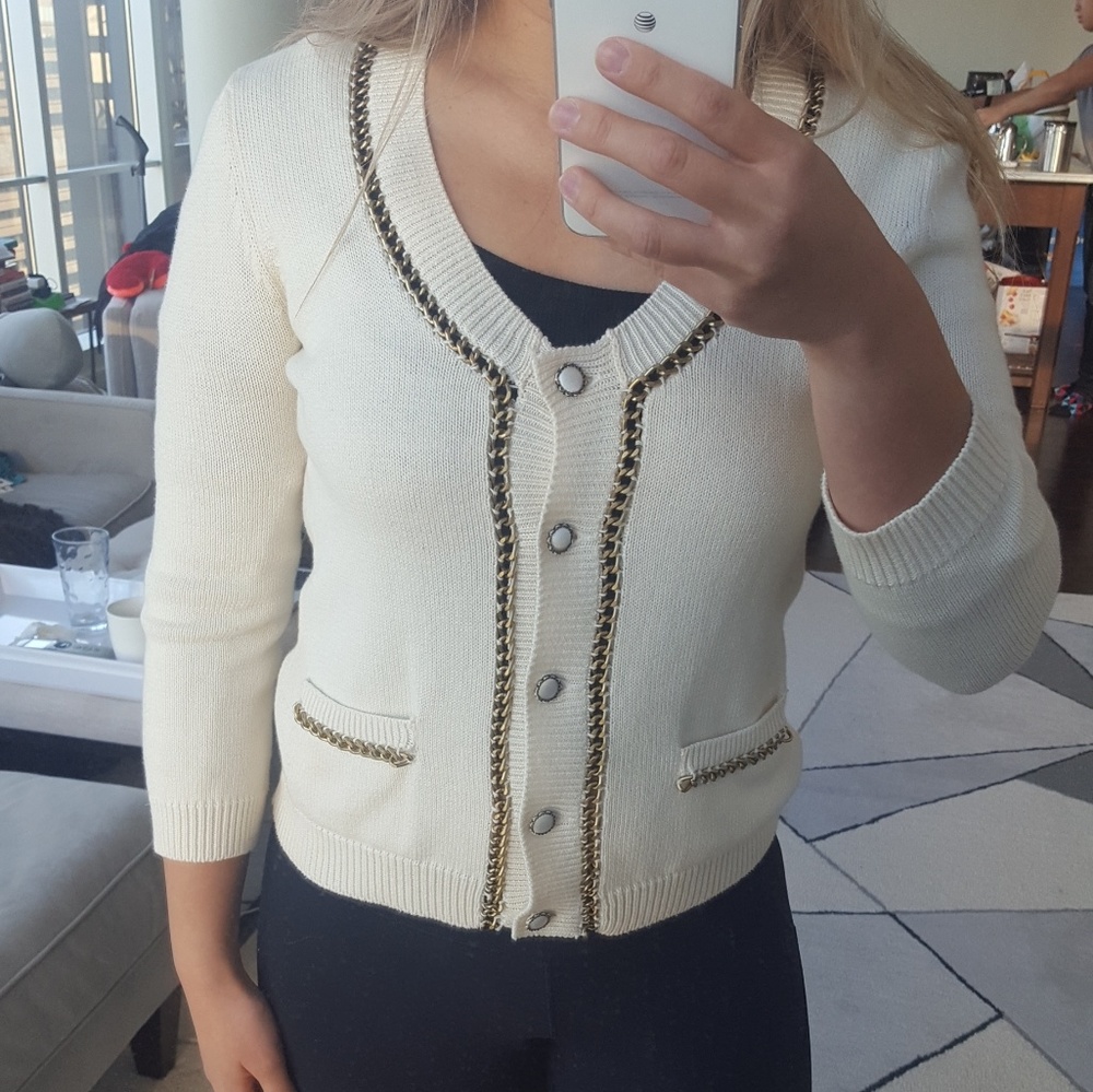 Armani exchange cream color cardigan size M