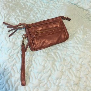 Brown Zipper Wristlet