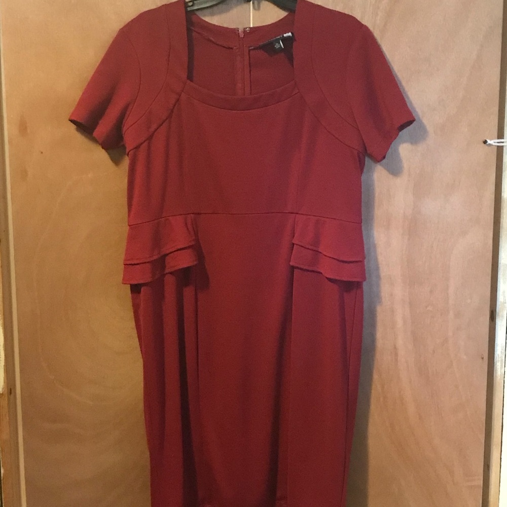 Deep red bodycon dress