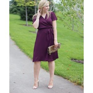 Banana Republic wrap dress in "secret plum"