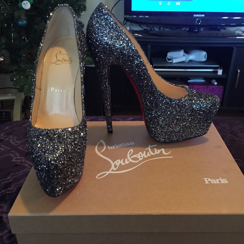 Sparkly Louboutin size 38 heels.  6” heel.  NWOT