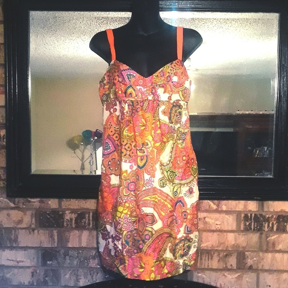 Vibrant Print Retro Milly of New York Silk Dress