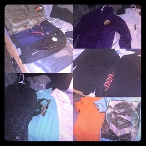 Huge men’s closet lot!  Shirts, jackets, hoodies!