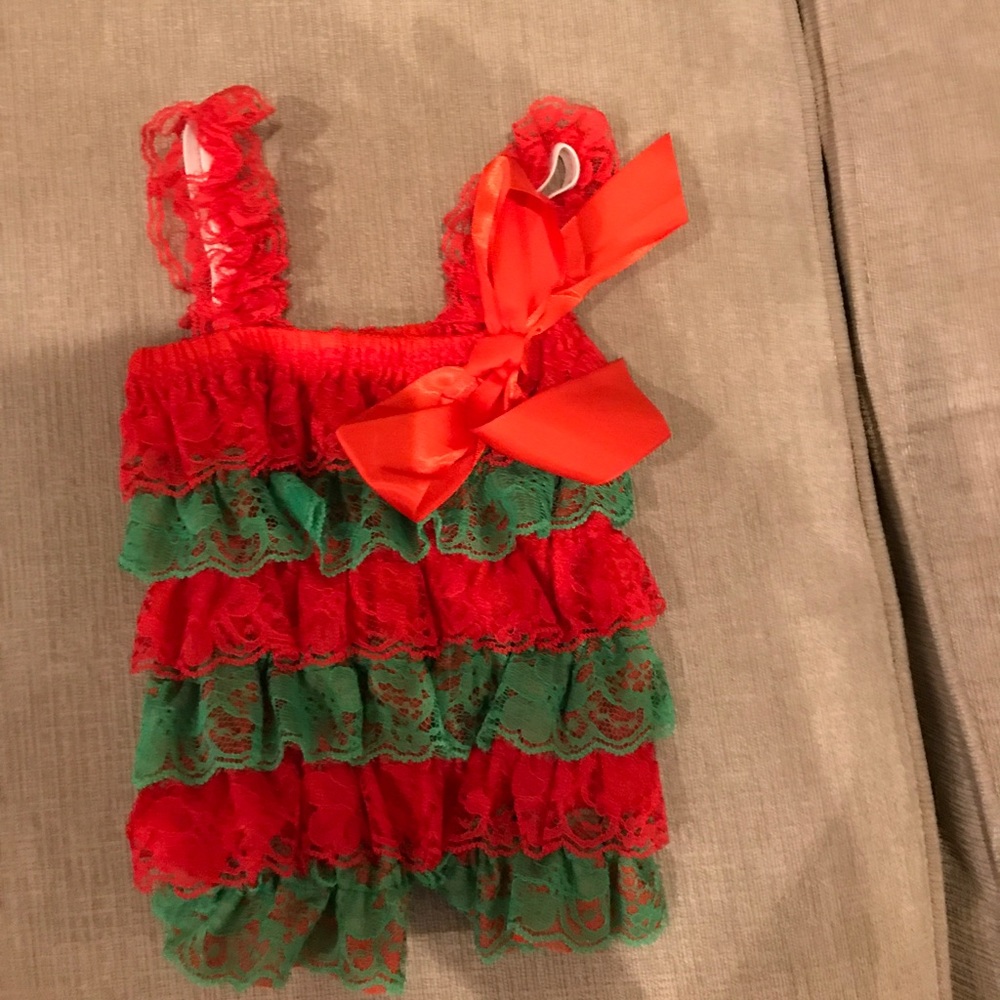 Holiday lace newborn outfit
