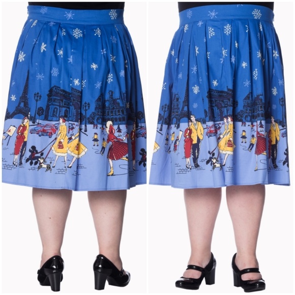 Pin Up Clothing Skirt Christmas Holiday 50s Girl - Picture 3 of 6