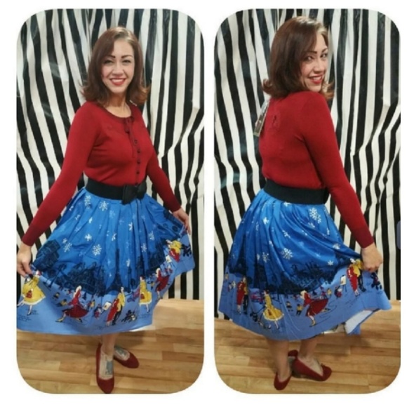 Pin Up Clothing Skirt Christmas Holiday 50s Girl - Picture 5 of 6