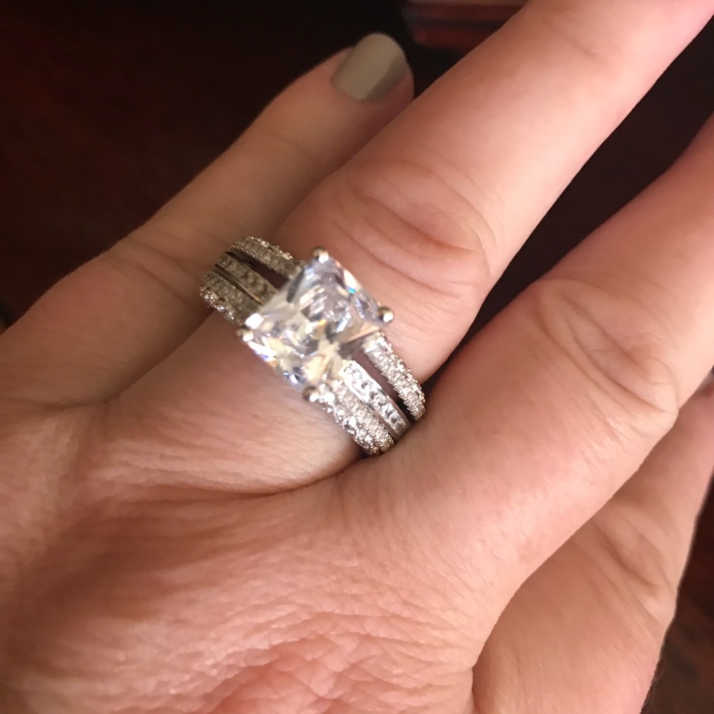 Swarovski Interchangeable Radiant Cut Wedding set