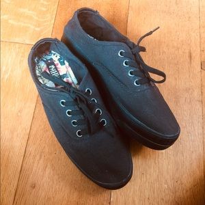 Mad Love Black Canvas Platform Sneakers