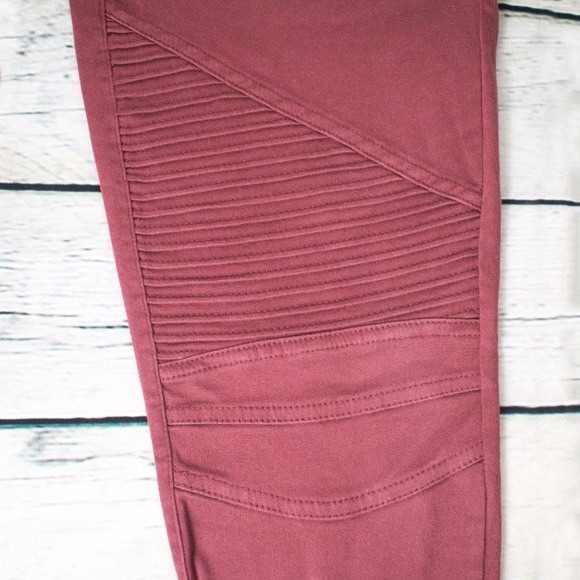 LAST PAIR❗Burgundy Moto Jeggings - Picture 4 of 8