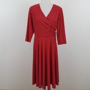 Ronni Nicole Faux Wrap Dot Red White