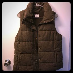 Brown puffy vest