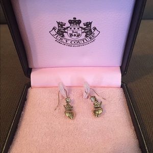 Juicy couture hear rhinestone earrings