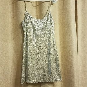Silver sequin dress