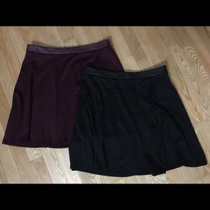 Flare mini skirt with waist trim