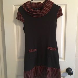 Orange and brown sweater dress