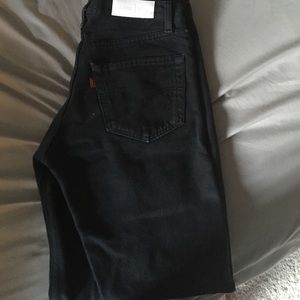 RE/DONE black mid rise straight jeans 26