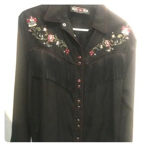 Long sleeve stylish woman’s western blouse