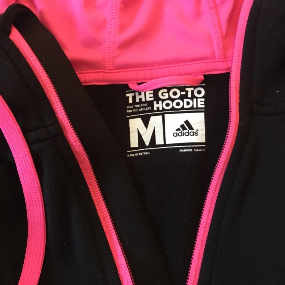 Adidas Climawarm hot pink and black hoodie