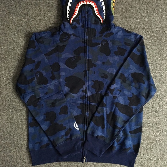 Bape hoodie dark blue Outlet