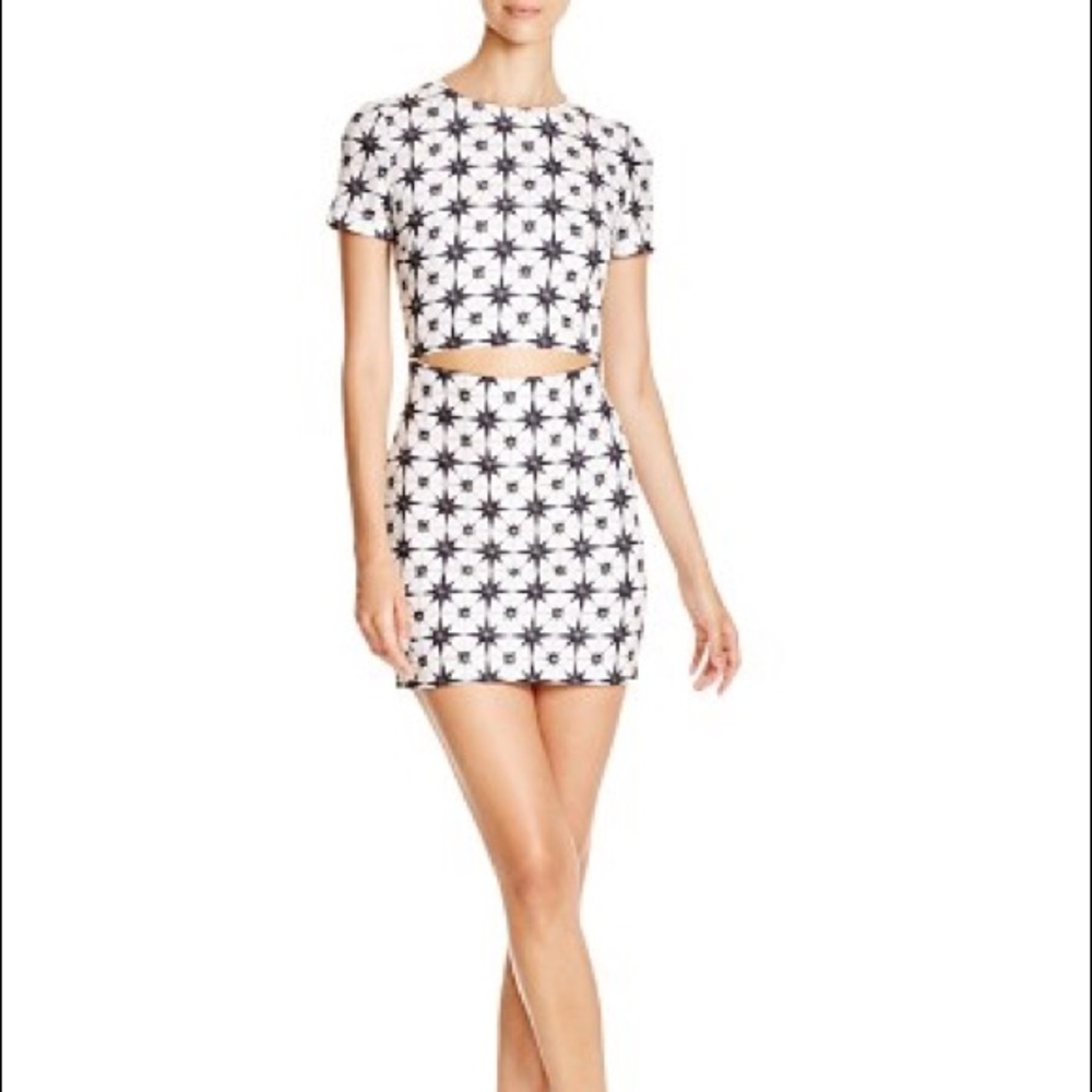 Bec & Bridge Star Print Cutout Mini Dress
