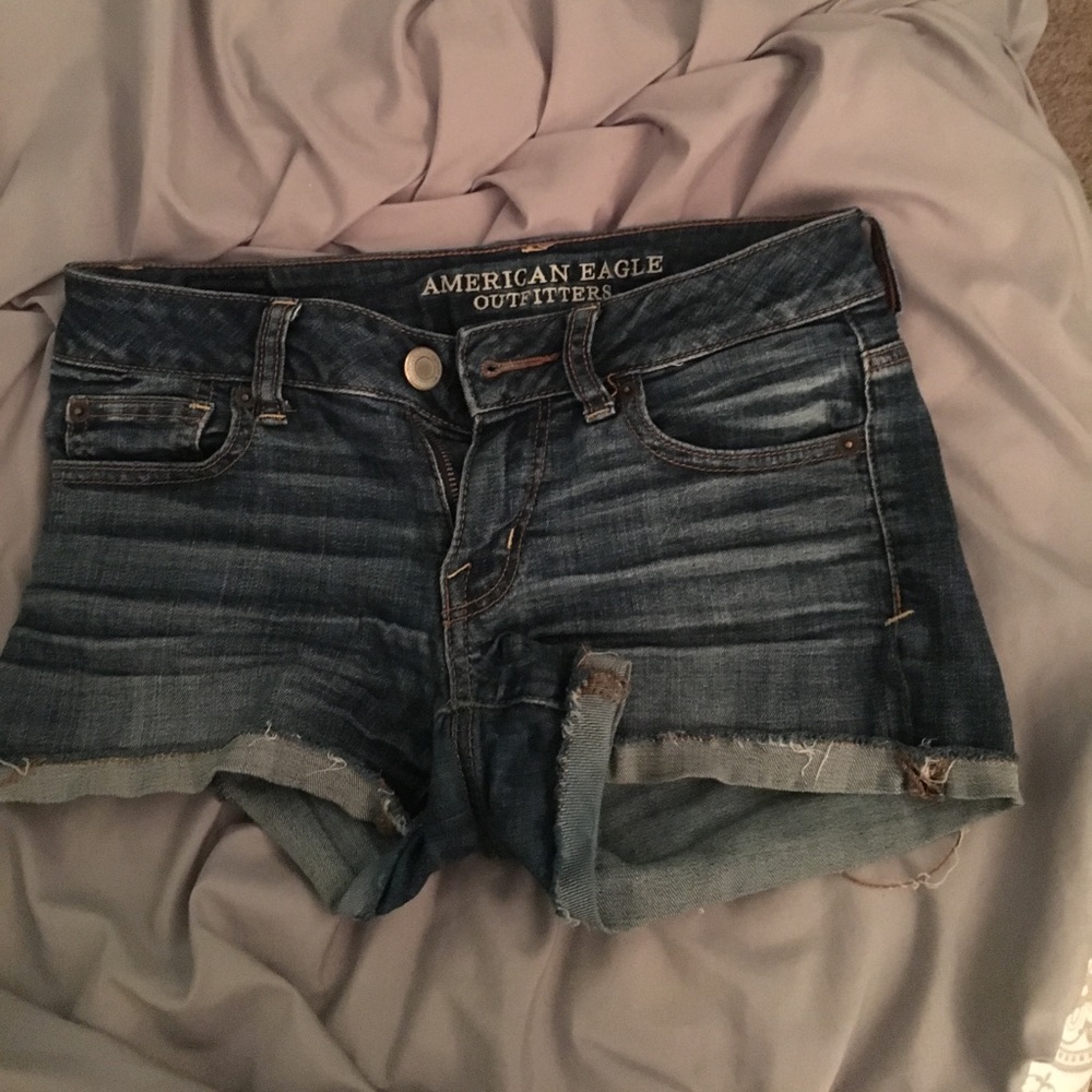 dark jean shorts