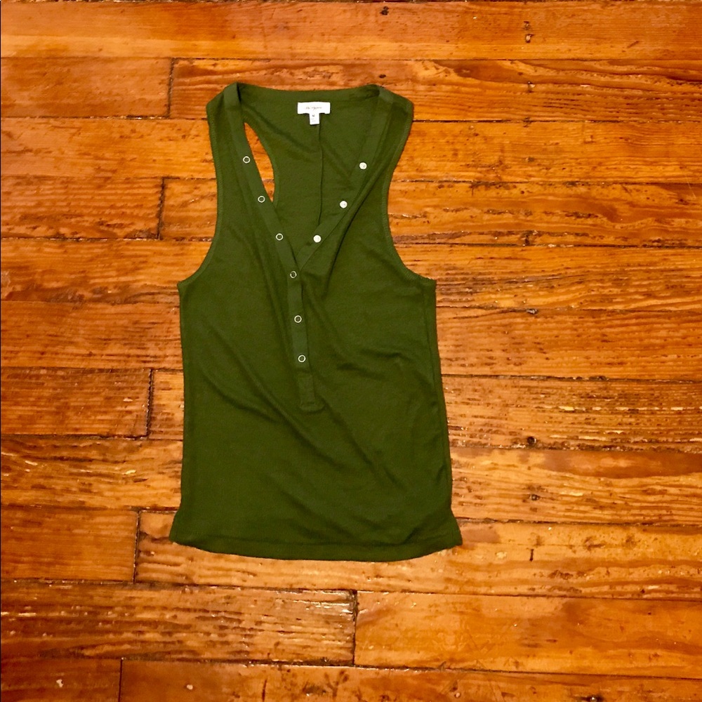 Army Green Button down Daya by Zendaya tank top