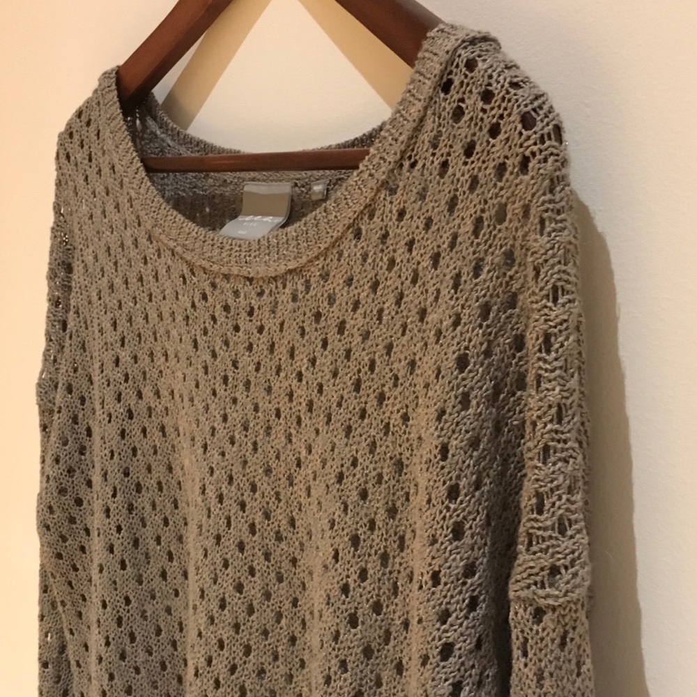 Grey crochet sweater