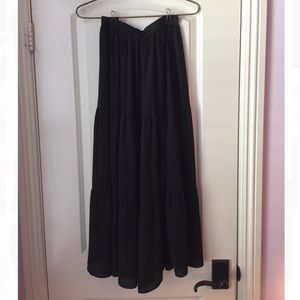 3-Tiered Black Maxi Skirt