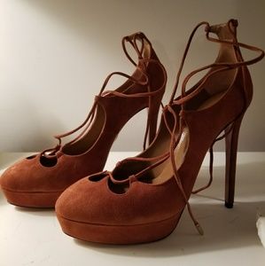 Aquazzura Womens Dancer Suede Pumps
