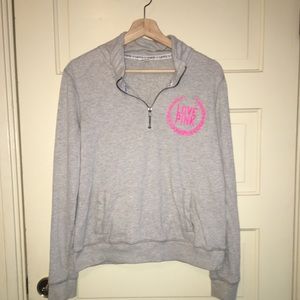VS Pink Quarter Zip Comfy Sweater