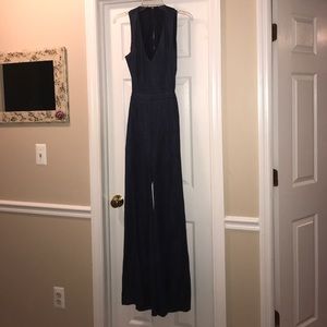 Never worn before! Hommage navy suede jumpsuit