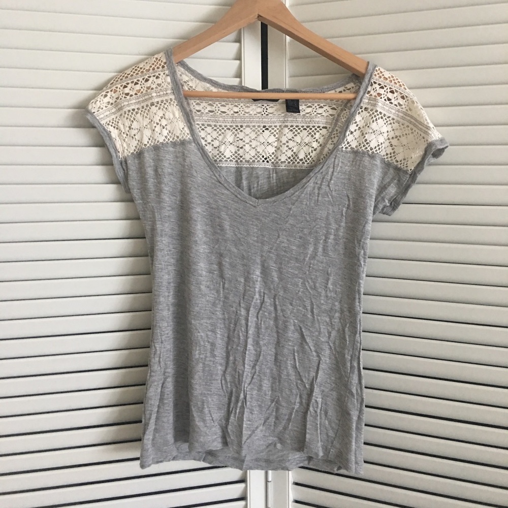 Lace shoulder top
