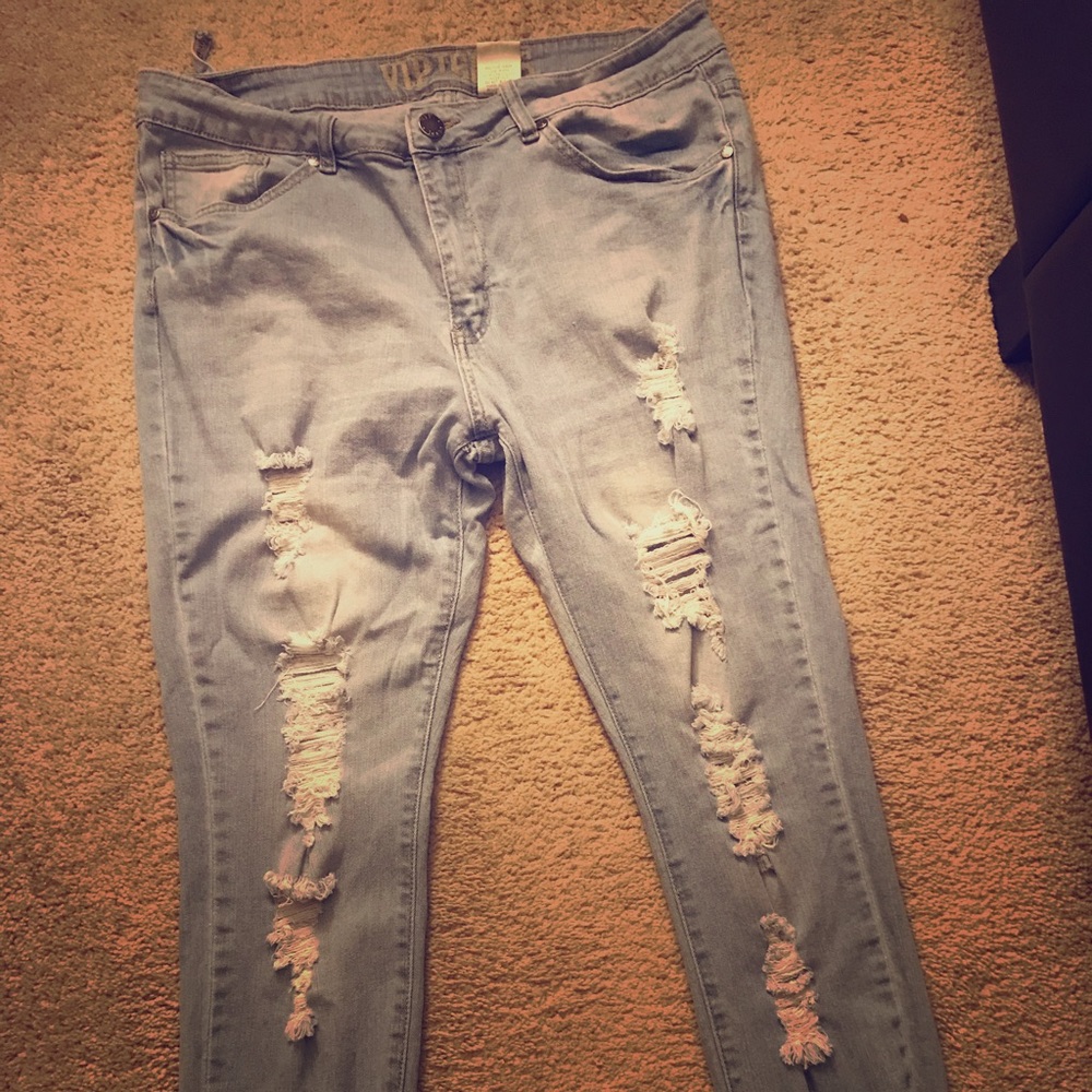 Light Blue Distressed Jeans