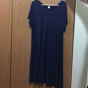 Navy Short Sleeved Swing Dress