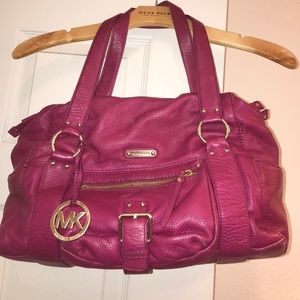 Michael Kors Plum Leather Slouchy Medium Bag
