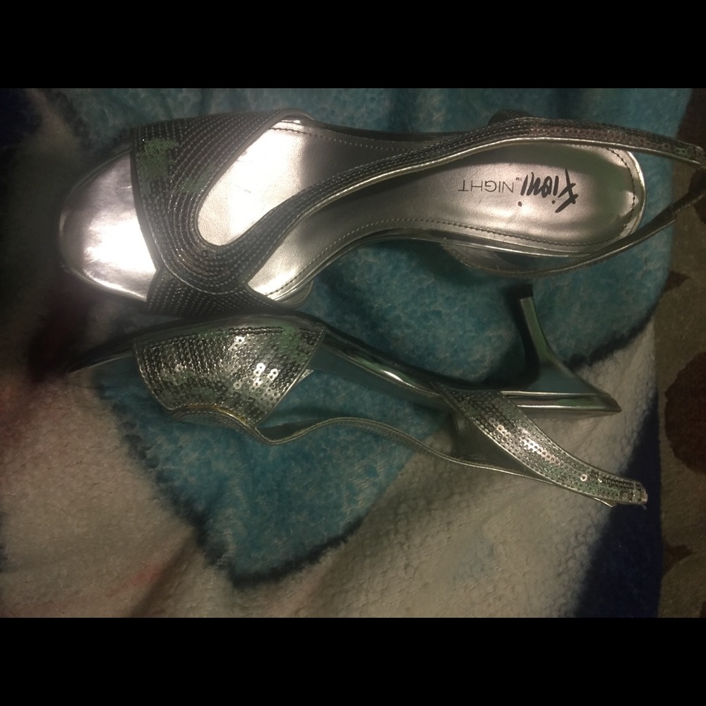Silver dress shoes