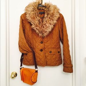 Jones New York Faux Fur Quilted Puffer Coat