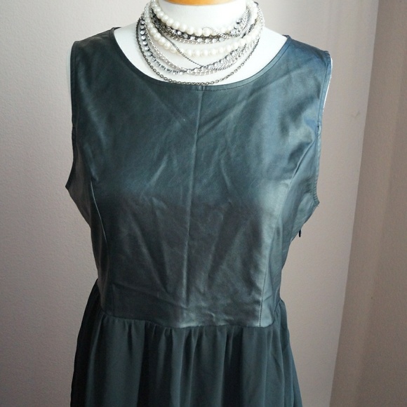 H&M Faux Leather and Crepe Dress - Picture 2 of 4
