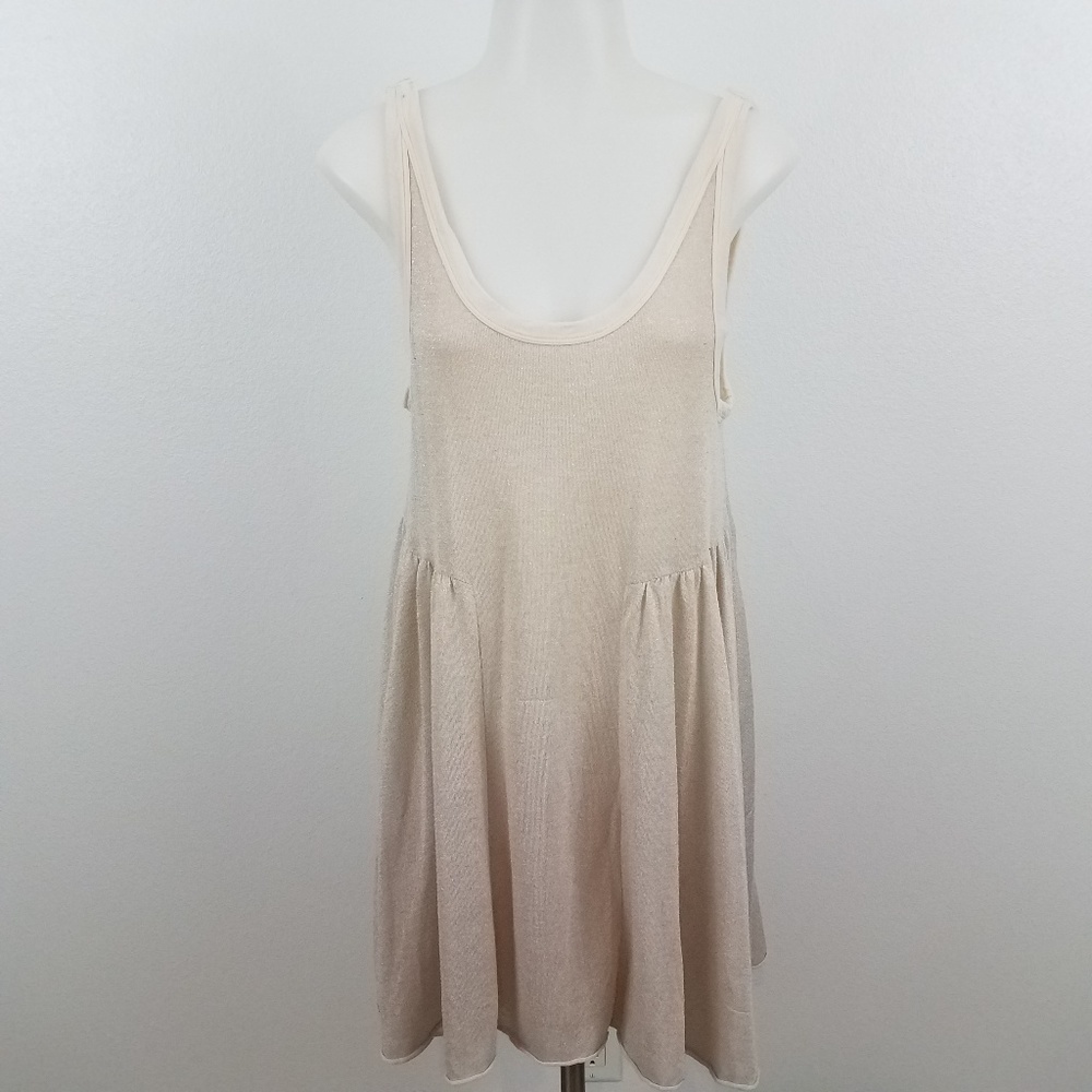 Free People Beach Tank SIlver Sparkle