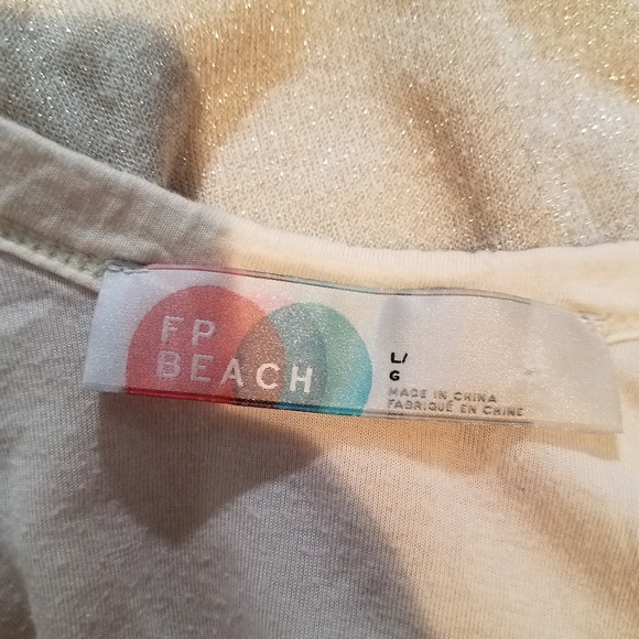 Free People Beach Tank SIlver Sparkle - Picture 3 of 7