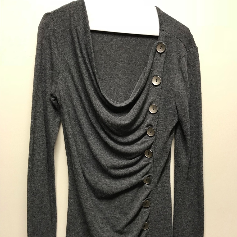 Grey Scoop Neck Sweater