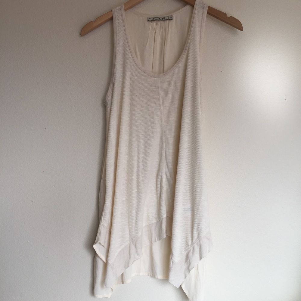 Chloe K Cream Flowy Tank Size S