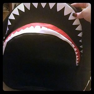 Shark mouth  backpack black kids