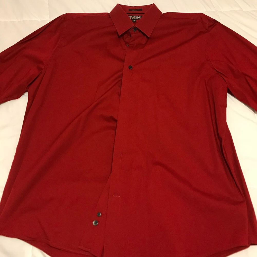 Express 1MX Modern Fit XL Red Dress Shirt