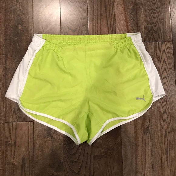 Lime Green Puma Running Shorts - Picture 1 of 2